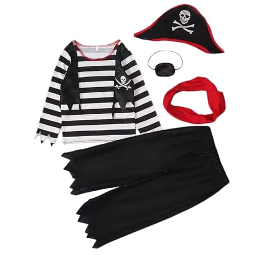 Kinderpiratenkostüm - Piratenanzug Mit, Hut & Accessoires | Piraten-Cosplay-Kostüm, Niedliche Piratenausrüstung Für Rollenspiele, Halloween, Fasching, Geburtstagsfeier & Kostümparty Kinderpiratenkostüm - Piratenanzug Mit, Hut & Accessoires | Piraten-Cosplay-Kostüm, Niedliche Piratenausrüstung Für Rollenspiele, Halloween, Fasching, Geburtstagsfeier & Kostümparty von Generisch