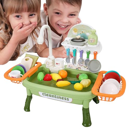 Kinderreinigung Spielzeugset, Spielen Spüle Spielzeug - Buntes Küchenspiel -Spüle Spielzeug mit elektrischem Wasserhahn - Tragbare Kinderreisespiele, Vorschulunterrichtsaktivitäten für zu Hause, Schul Kinderreinigung Spielzeugset, Spielen Spüle Spielzeug - Buntes Küchenspiel -Spüle Spielzeug mit elektrischem Wasserhahn - Tragbare Kinderreisespiele, Vorschulunterrichtsaktivitäten für zu Hause, Schul von Generisch