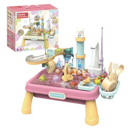 Kindersand-Wassertisch - Outdoor Spieltisch Für Wasser Aktivitäten,Eltern Kind Interaktions Lernspiel Mit Zubehör Für Sommer Draußen Pool Garten Kindersand-Wassertisch - Outdoor Spieltisch Für Wasser Aktivitäten,Eltern Kind Interaktions Lernspiel Mit Zubehör Für Sommer Draußen Pool Garten von Generisch