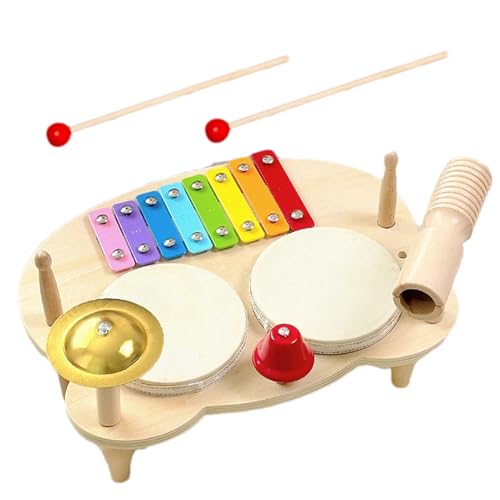 Kindertrommelkit, Kindertrommel -Set,7-in-1 Musikinstrumente - Xythmus -Tamburin -Kit, Rhythmus -Beat -Lernaktivität Spielen von Generisch
