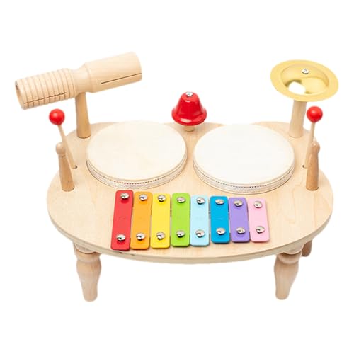 Kindertrommelkit, Kindertrommel -Set | 7-in-1-Holzmusikinstrumente | Xylophon Drum Kit, lustiges Spiele Rhythmus Beataktivität von Generisch
