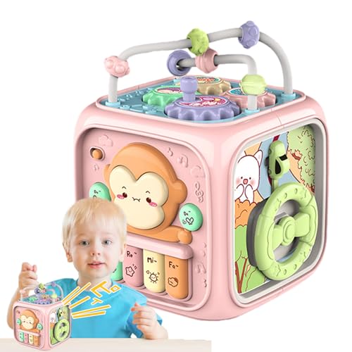 Kindertrommelspielzeug, Musikhandtrommel - Kleinkind-Lernspielzeug Tragbare Musiktrommel, Activity Center Cube für 18 Monate Lernspielzeug zur sensorischen Entwicklung von Generisch