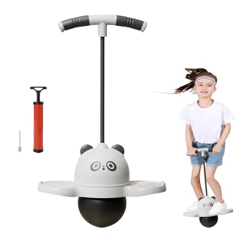 Kinderübung Jump Bälle - Knöchel Skip Ball Toy | Jumping Stick Balance Board | Panda -Formfarbene LED -Leuchten | Non-Slip-Balance-Boardspielzeug für Kinder im Freien am Geburtstag Neujahr Weihnachtsf von Generisch