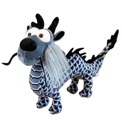 Kinderwagen Puppenwagen Chinesische Drachen-Plüschpuppe, 2024 Jahr des Drachen-Maskottchens, Drache-Stofftier, stehende Statue, Tischdekoration für chinesische Puppenhaus Zubehör Holz (Grey, One Size) Kinderwagen Puppenwagen Chinesische Drachen-Plüschpuppe, 2024 Jahr des Drachen-Maskottchens, Drache-Stofftier, stehende Statue, Tischdekoration für chinesische Puppenhaus Zubehör Holz (Grey, One Size) von Generisch