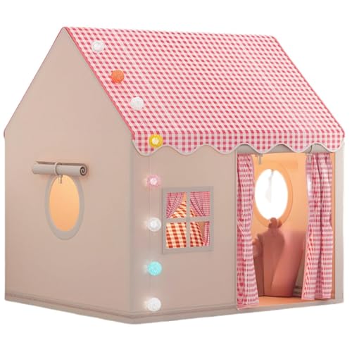 Kinderzelt, Indoor Safe Playhouse, Prinzessin Zelt Großes Spielhaus Kinderschloss Spiel, Geburtstag für Jungen und Mädchen,Red von Generisch