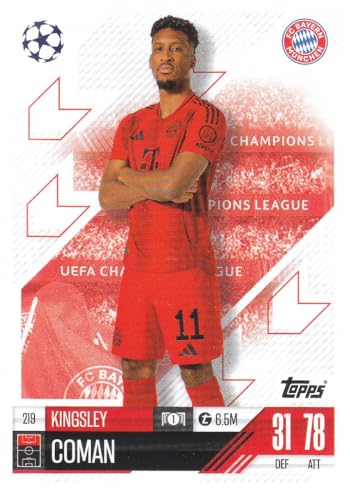 Kingsley Coman t 6.5M Bayern München Linksaußen Topps CL Fußball Sammelkarte 219 von Generisch