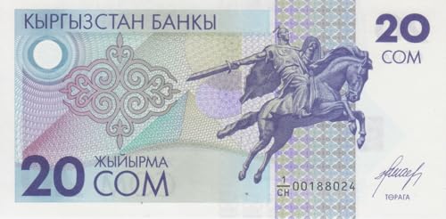 Kirgisistan Pick-Nr: 6 bankfrisch (I) 1993 20 Som (Banknoten für Sammler) von Generisch