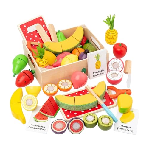 Kitchen Toys, Play Food, Fruit and Vegetable Set, Portable Wooden Play Toy, Wooden Material Colorful Design Pretend Play Food Learning Flashcard Educational Toy Enhances Creativity Fun Versatile Use Kitchen Toys, Play Food, Fruit and Vegetable Set, Portable Wooden Play Toy, Wooden Material Colorful Design Pretend Play Food Learning Flashcard Educational Toy Enhances Creativity Fun Versatile Use von Generisch