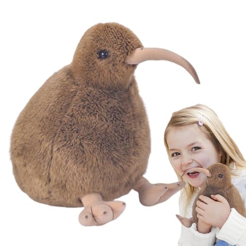 Kiwi Vogel Gefülltes Tier - Weiches Plüsch Kiwi Vogelspielzeug Für Kinder, Realistisches Design Süßes Tierplüsch | Handheld Furry Bird Plüsch Für Mädchen, Kuschelige Stoffvogelpuppe, Geburtsta von Generisch