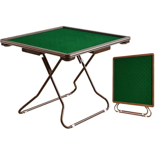 Klappbarer Mahjong-Tisch, tragbarer Spieltisch für 4 Spieler, mit Getränkehaltern und Chip-Tabletts, multifunktional für Majiang, Poker, Blackjack und Domino von Generisch