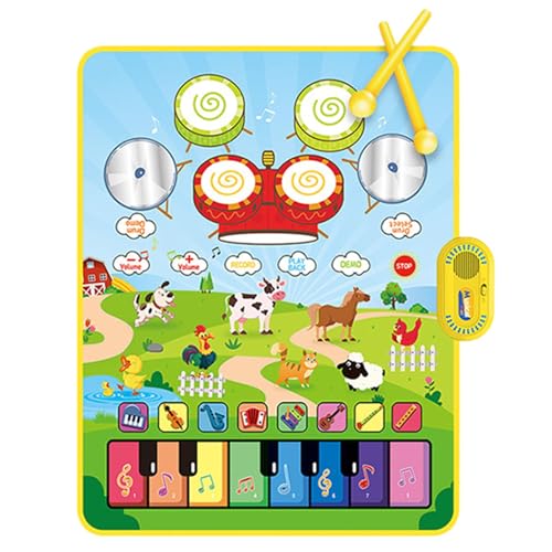 Klaviermatte, Boden Klavier - Elektronische Touch Play Mat,Sensorischer Teppich für Entwicklungsaktivitäten, pädagogisches Lernspielzeug für Mädchen im Alter von 3+ von Generisch