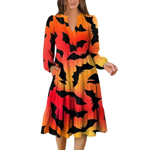 Kleid Blut Nonnenkostüm Dress Halloween Verkleidung Damen Braut Hexe Kostüm Damen Skelett Pirate Costume Women Sensenmann Puppe Teufel Lang für Fledermaus Vintage Horror Vampire Mittelalter M von Generisch