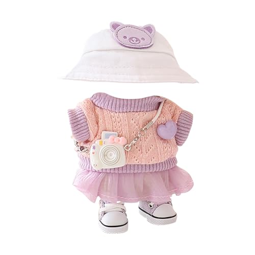 Kleidung Kit für Labubu, Cute Doll Cloth Outfit Set for Labubu, Puppe Kleidung, Keychain Doll Kleidungs, Geschenke für Jungen und Mädchen (B) von Generisch