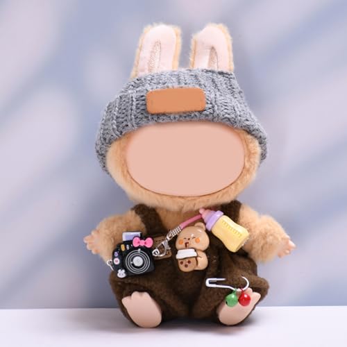 Kleidung für 17 cm Labu Puppen, Kuscheltier Bekleidung Set Outfit Zubehör für 17cm Labu Plush Toy, Puppenzubehör, Süße Puppe Klamotten Puppenkleidung für Labobo Puppen Kinder Geschenke (F1) von Generisch