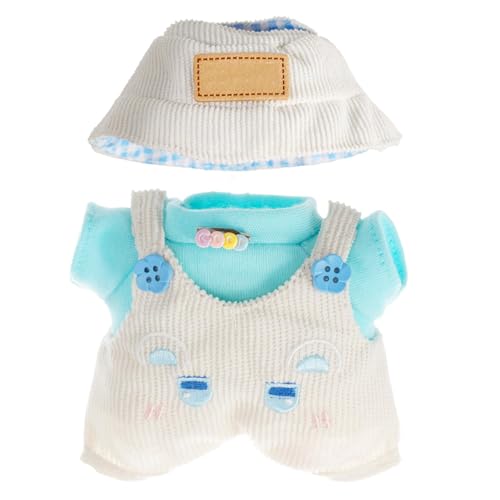 Kleidung für 17 cm große Puppen, Zubehör für 17 cm Puppen, Kleidungsset für Puppen, stilvolles schickes 3-teiliges Set, Hut, Hemd, Kleidung für Puppenzubehör (keine Puppe) von Generisch