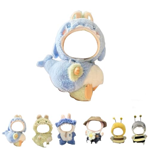 Kleidung für 17 cm große Puppen, niedliches Tierkleidungszubehör, Puppe, weicher Baumwoll-Kleidungsersatz (keine Puppe) (Blauer Hai A) von Generisch