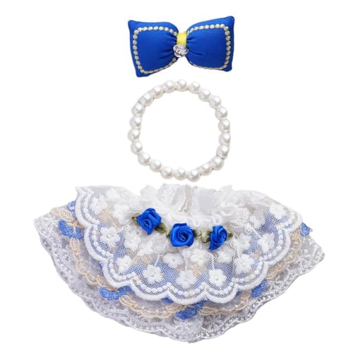 Kleidung für 17 cm große Puppen und Plüschtiere, süßes Kleid mit Kunstperlenkette ohne Zubehör, Up Rock Puppen & Schleife, Kleid von Generisch