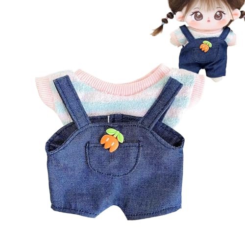 Kleidungsset für Plüschpuppen, Overalls und Oberteile für Puppen - 20cm Puppe Cartoon Tops Süße Overalls Kleidung,Rollenspiel-Puppen-Verkleidung für Sammler für Schlafsaal, Arbeitszimmer, Schlafzimmer Kleidungsset für Plüschpuppen, Overalls und Oberteile für Puppen - 20cm Puppe Cartoon Tops Süße Overalls Kleidung,Rollenspiel-Puppen-Verkleidung für Sammler für Schlafsaal, Arbeitszimmer, Schlafzimmer von Generisch