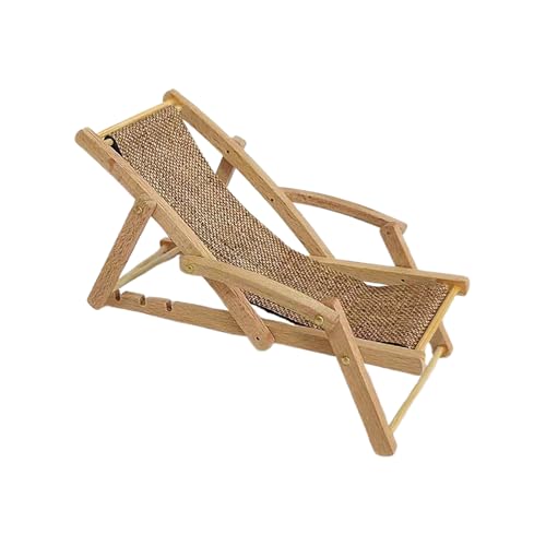 Kleine Am Meer Sitz Replik - Küstenliegerfigur, Holzminiatur -Deckchair | Little Sand Stuhlmodell, Kompaktes Strandmöbel Display Für Decor and Craft Projects von Generisch