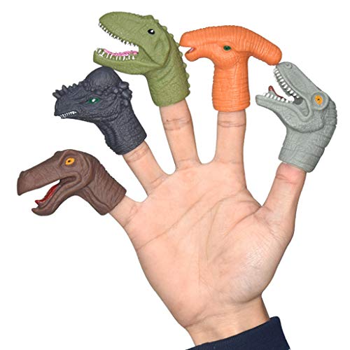 Kleine Puppenfiguren Set 5 STÜCKE Party Finger Head Favors Puppen Kleine Dinosaurier Bildung Schweinchen (B, One Size) von Generisch