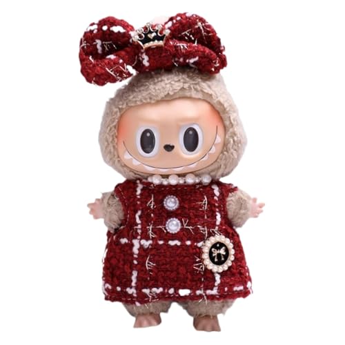 Kleine Puppenkleidung, Puppenkleidung und Zubehör,Cartoon Puppenzubehör Kleidung | Kleider- und Schleifen-Outfits für Plüschpuppen, kleine Stoffpuppenkostüme, Puppen-Anziehoutfits von Generisch