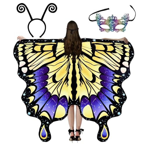 Kleine Schmetterlingsflügel - Kostüm Für Frauen Aus Fail Wings Für Frauen | Magic Dressing -Schal Mit Masken- Und Antennenstreifen, Halloween -Kostüm Und Tanzzubehör, Verwandeln Sich In Einen Hervorra Kleine Schmetterlingsflügel - Kostüm Für Frauen Aus Fail Wings Für Frauen | Magic Dressing -Schal Mit Masken- Und Antennenstreifen, Halloween -Kostüm Und Tanzzubehör, Verwandeln Sich In Einen Hervorra von Generisch