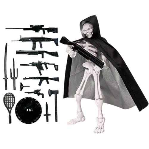 Kleine Spielzeugskelettfiguren, Multi -Joint -Action -Figuren - Montageschädelmodellspielzeug,Poable Figur mit, Umhang, Kampfwerkzeugmontagemodell für Mädchen Kleine Spielzeugskelettfiguren, Multi -Joint -Action -Figuren - Montageschädelmodellspielzeug,Poable Figur mit, Umhang, Kampfwerkzeugmontagemodell für Mädchen von Generisch