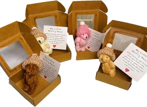 Kleiner Bär in Box, handgefertigter Mini-Plüschbär in Box mit inspirierender Karte, gehäkelte kleine Bären, bringt Ihnen Ermutigung und Wärme, der ultimative emotionale Unterstützungspartner (4pcs) Kleiner Bär in Box, handgefertigter Mini-Plüschbär in Box mit inspirierender Karte, gehäkelte kleine Bären, bringt Ihnen Ermutigung und Wärme, der ultimative emotionale Unterstützungspartner (4pcs) von Generisch