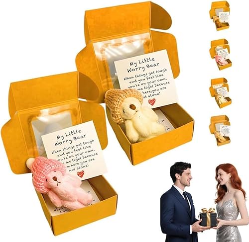 Kleiner Bär in Box - Handgefertigter Mini-Plüsch-Teddybär in Box, Meine kleinen Sorgenbären mit inspirierender Karte, emotionaler Unterstützung, positives Geschenk für Weihnachten und Valentinstag Kleiner Bär in Box - Handgefertigter Mini-Plüsch-Teddybär in Box, Meine kleinen Sorgenbären mit inspirierender Karte, emotionaler Unterstützung, positives Geschenk für Weihnachten und Valentinstag von Generisch
