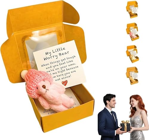 Kleiner Bär in Box - Handgefertigter Mini-Plüsch-Teddybär in Box, Meine kleinen Sorgenbären mit inspirierender Karte, emotionaler Unterstützung, positives Geschenk für Weihnachten und Valentinstag Kleiner Bär in Box - Handgefertigter Mini-Plüsch-Teddybär in Box, Meine kleinen Sorgenbären mit inspirierender Karte, emotionaler Unterstützung, positives Geschenk für Weihnachten und Valentinstag von Generisch