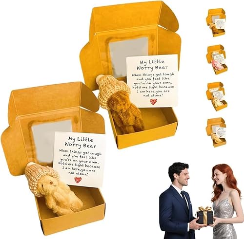 Kleiner Bär in Box - Handgefertigter Mini-Plüsch-Teddybär in Box, Meine kleinen Sorgenbären mit inspirierender Karte, emotionaler Unterstützung, positives Geschenk für Weihnachten und Valentinstag Kleiner Bär in Box - Handgefertigter Mini-Plüsch-Teddybär in Box, Meine kleinen Sorgenbären mit inspirierender Karte, emotionaler Unterstützung, positives Geschenk für Weihnachten und Valentinstag von Generisch