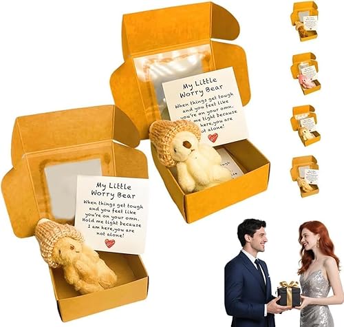 Kleiner Bär in Box - Handgefertigter Mini-Plüsch-Teddybär in Box, Meine kleinen Sorgenbären mit inspirierender Karte, emotionaler Unterstützung, positives Geschenk für Weihnachten und Valentinstag Kleiner Bär in Box - Handgefertigter Mini-Plüsch-Teddybär in Box, Meine kleinen Sorgenbären mit inspirierender Karte, emotionaler Unterstützung, positives Geschenk für Weihnachten und Valentinstag von Generisch