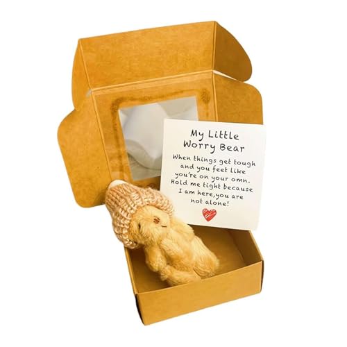 Kleiner Taschenbär zum Knuddeln in Einer Box, Taschenknuddel-Plüschtiere, handgefertigter Mini-Plüschbär in Einer Box, emotional unterstützende Häkelbären, Geschenke für Liebhaber (Braun) von Generisch