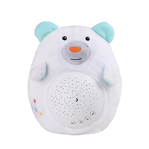 Kleines Huhn Baby Schlaf Kleinkind Einschlafhilfe Nachtlicht mit White Noise Sound Machine Sternprojektor Schlafspielzeug Geschenk für Neugeborene Jungen Mädchen Das Sprechende (White, One Size) von Generisch