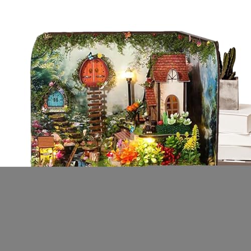 Kleines Modellhaus | Blumenhaus mit LED-Beleuchtung - Bausatz, Montagemodell für Architekturdesign, für Mädchen und, Heimdekoration, Sammlerstück, Schreibtisch- oder Regaldisplay von Generisch