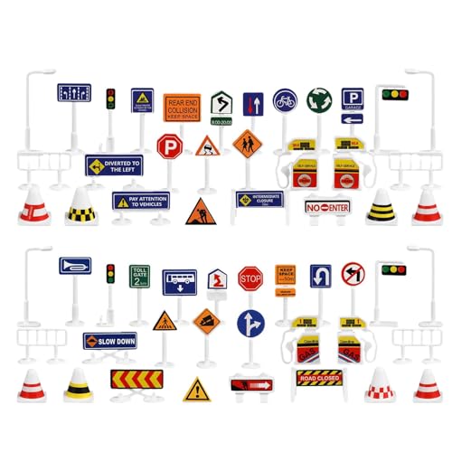 Kleines Verkehrszeichen-Set, Verkehrszeichen für Kinder - Straßenschild-Spielset für Kinder | Puzzle Erleuchtung Parkszene Wegweiser Spielzeug für Auto, Reisen, Outdoor, Zuhause und Schule Kleines Verkehrszeichen-Set, Verkehrszeichen für Kinder - Straßenschild-Spielset für Kinder | Puzzle Erleuchtung Parkszene Wegweiser Spielzeug für Auto, Reisen, Outdoor, Zuhause und Schule von Generisch