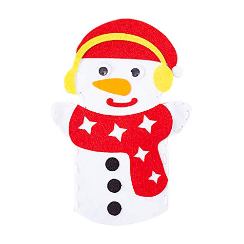Kleinkindspielzeug Auto Marionettenhandschuh Geschenke für Kinder Filze Spiel Kunsthandwerk nähen Weihnachtsmann Karikatur Hand DIY-Bildung Lernuhren (B, One Size) von Generisch