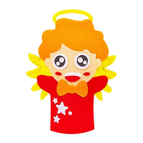 Kleinkindspielzeug Auto Marionettenhandschuh Geschenke für Kinder Filze Spiel Kunsthandwerk nähen Weihnachtsmann Karikatur Hand DIY-Bildung Lernuhren (F, One Size) von Generisch