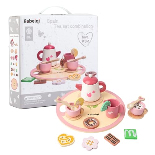 Kleinkindspielzeug Teeservice,Teeservice für kleine Mädchen,Kinderspieltee-Set | Stellen Sie Sich vor, Essen, Dessert, Kekse, Holzspielzeug mit Tassen, Tellern und Zubehör für Kinder Kleinkindspielzeug Teeservice,Teeservice für kleine Mädchen,Kinderspieltee-Set | Stellen Sie Sich vor, Essen, Dessert, Kekse, Holzspielzeug mit Tassen, Tellern und Zubehör für Kinder von Generisch