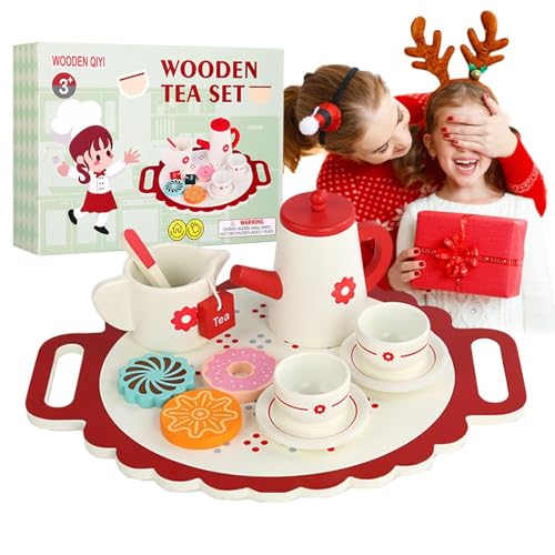 Kleinkindtee -Sets für Mädchen, Holztee -Set - Tee -Set Princess Nachmittag Spiel Teaset - Realistisches Küchenzubehör Rollenspiel Täuschen Sie Sich Spielzeug mit Teekanne für Kinder, Mädchen und Kleinkindtee -Sets für Mädchen, Holztee -Set - Tee -Set Princess Nachmittag Spiel Teaset - Realistisches Küchenzubehör Rollenspiel Täuschen Sie Sich Spielzeug mit Teekanne für Kinder, Mädchen und von Generisch