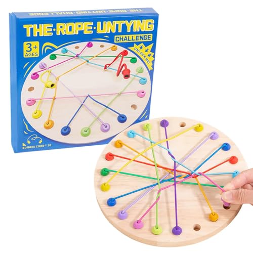 Knoten Seil Entwöhnungsspiel, Twisted Seil Puzzle Game | Puzzle Interactive Challenge Untying Seil - Bildungsschnürung entwirftes Spielzeug für Erwachsene, Kinder, und Mädchen über 3 von Generisch