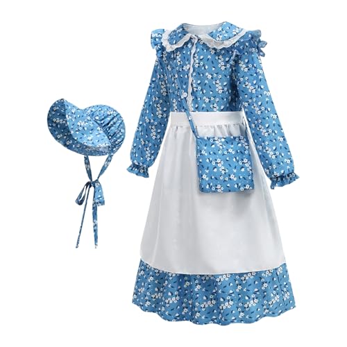 Kolonial Pionierkleid | Koloniale Prärie Kostüm Mit Schürze Für er - Bequeme Kleidung Für Halloween, Tochter, Events, Frühlingsferien, Ostern, Geburtstag Und von Generisch