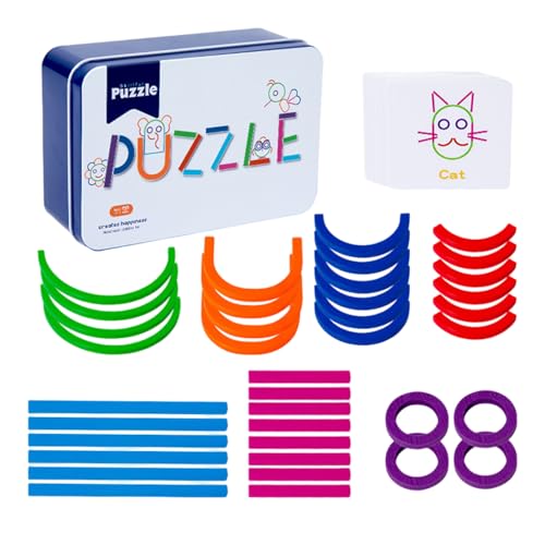 Konstruktionsstock -Puzzle - Ringe & Sticks Matching Game, Bildungsspielzeugset | Interaktives Lernspielzeug Für Kinder, Formsortierung, Entwicklung Von Feinmotorik, Vorschulaktivität Alter 3+ von Generisch