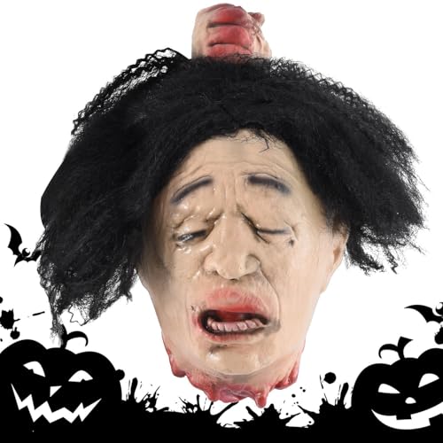 Kopfprop vorgeschnitten - Halloween gruseliger realistisches | Abgetrennter Kopf Halloween Prop | Realistische Horrorköpfe | Ghost Dead Headd Ornamente für Halloween -Dekorationen von Generisch