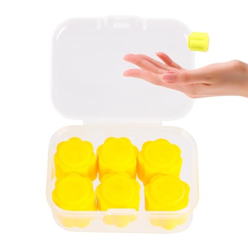 Koreanisch Gonggi Spiel - 6 Stücke Traditionelles Steinfangsspiel | Funny Gonggi Game Stone Pebbles Set Mit Aufbewahrungsbox | Tragbares Stein Fang Spiel Für Kinder Erwachsene (Gelb) von Generisch