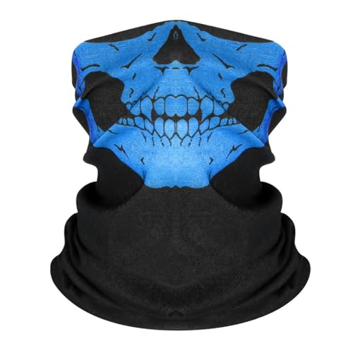Kostüm Jumpsuit Lässig Druck Outdoor Winddicht Motorrad Reiten CQB Sport Gesicht Schmuck Lätzchen Stirnband Kostüm Jumpsuit (Blue, One Size) von Generisch