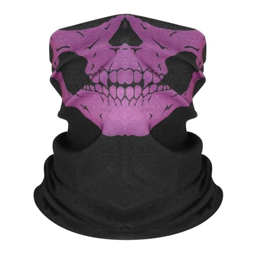 Kostüm Jumpsuit Lässig Druck Outdoor Winddicht Motorrad Reiten CQB Sport Gesicht Schmuck Lätzchen Stirnband Kostüm Jumpsuit (Purple, One Size) von Generisch