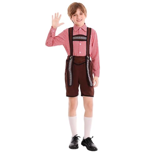 Kostüm Oktoberfest Jungen 2-Teilig Trachtenmode Kariert Langarm Knöpfen Hemden Leder Stickerei Druck Latzhose Bayerische Karneval Cosplay Kostüme Vintage Bequem Outfit Red L Kostüm Oktoberfest Jungen 2-Teilig Trachtenmode Kariert Langarm Knöpfen Hemden Leder Stickerei Druck Latzhose Bayerische Karneval Cosplay Kostüme Vintage Bequem Outfit Red L von Generisch