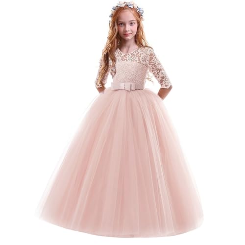 Kostüm Prinzessin Kinder, Blumenmädchenkleider Prinzessin Kostüm Mädchen Kommunionkleid - Spitze Tüll Blumensmädchenkleid Kinder Kleid Hochzeit Kleider Festliches Festzug Brautjungfern Cocktailkleid von Generisch
