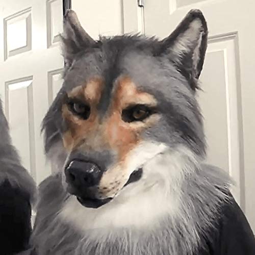 Kostüm Wolf Kopfbedeckung Kopfschmuck Wolf Kostüm Zuhause Halloween Masken (Schwarz-B, Einheitsgröße) von Generisch